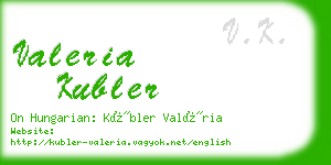 valeria kubler business card